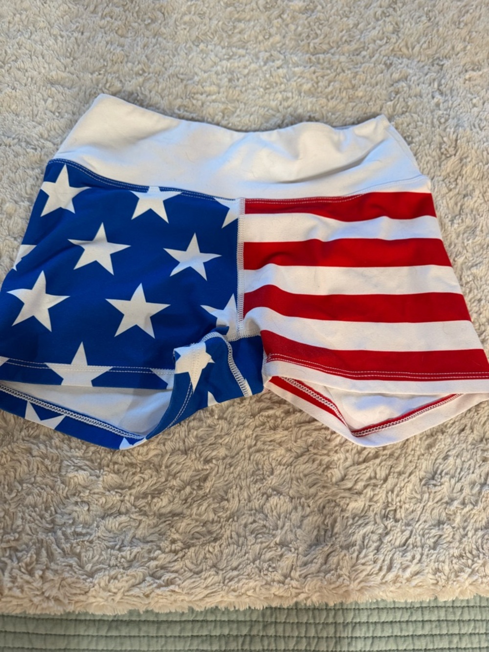 Women’s Flag Print Performance Shorts - Red, White & Blue